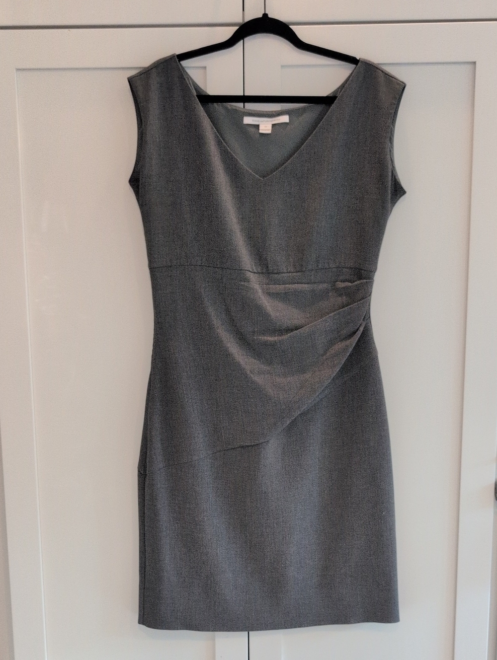 Diana Von Furstenburg Devin Ruched Sheath Dress in Gray - Size 14